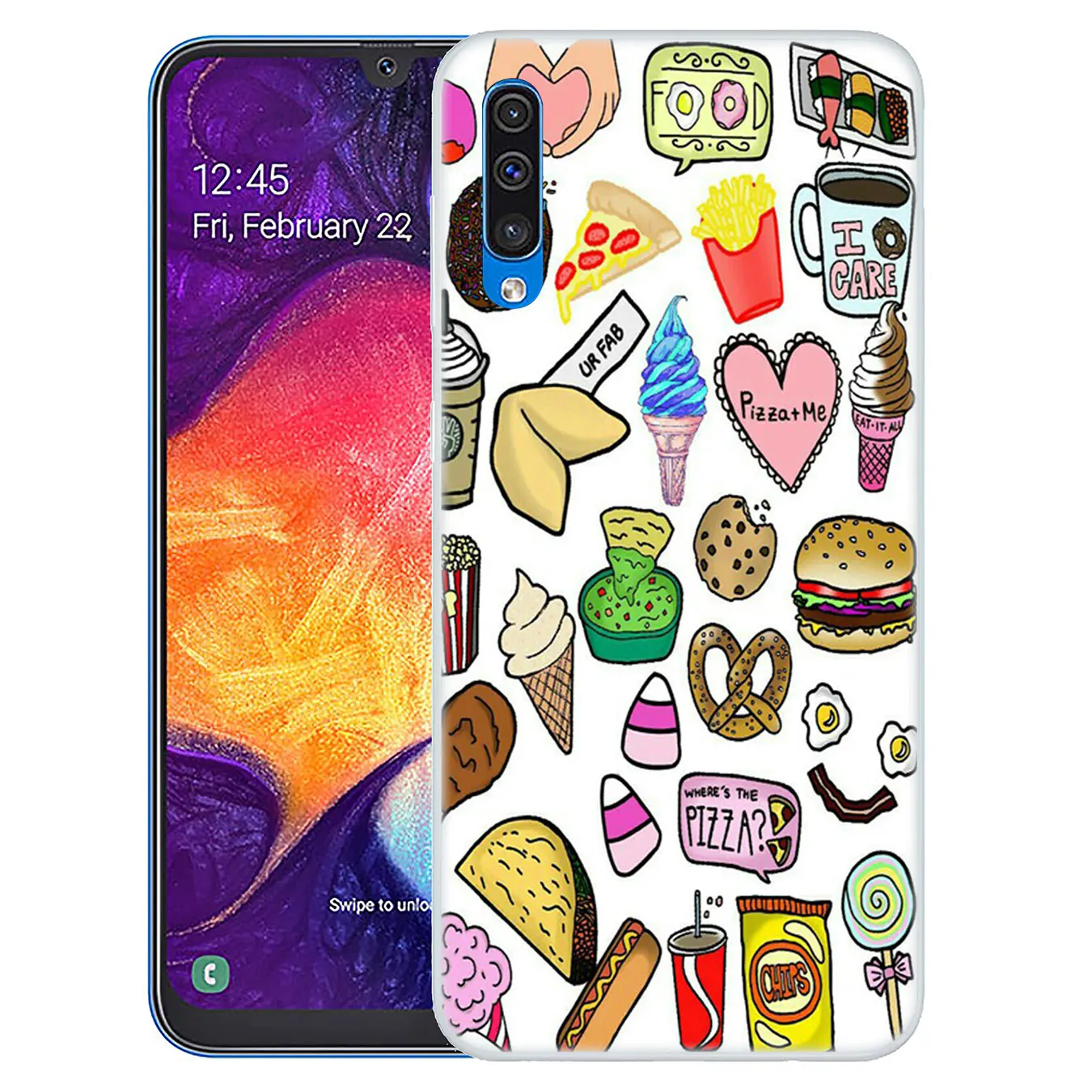 Lavaza Fashion Chips Pizza food Hamburgers Phone Case for Samsung Galaxy A10 A20 A30 A40 A50 A60 A70 M40 M30 M20 M10 A20e Cover | Мобильные