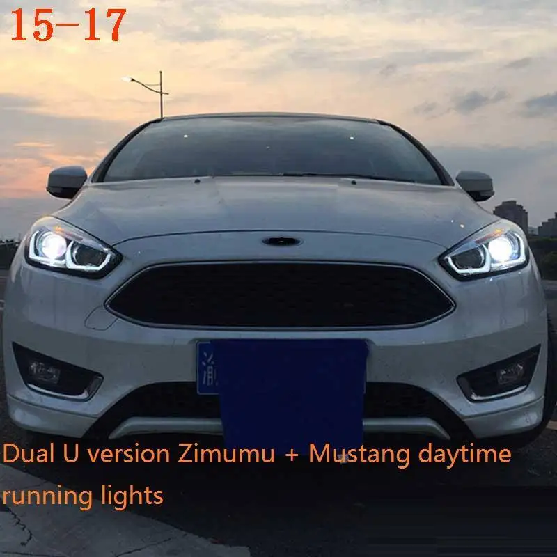 MODEL D Сигнальные лампы Neblineros Para Automovil, запчасти для дневных ходовых огней Drl, стильные Светодиодные Автомобильные фары, автомобильные фары в сборе для Ford Focus - Цвет: MODEL D