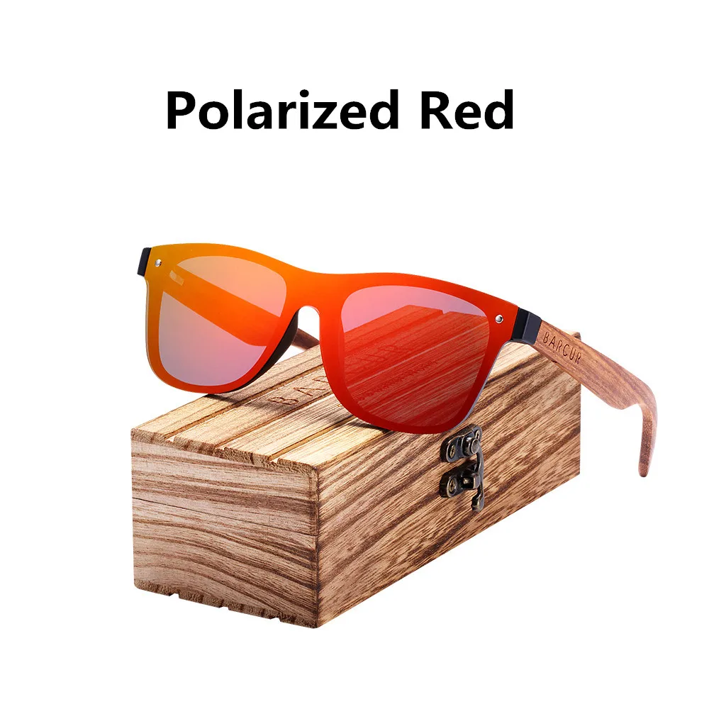 Polarized BARCUR, модные деревянные солнцезащитные очки для мужчин, бамбуковые дужки, солнцезащитные очки для женщин, деревянные очки Oculos de sol masculino - Цвет линз: Polarized