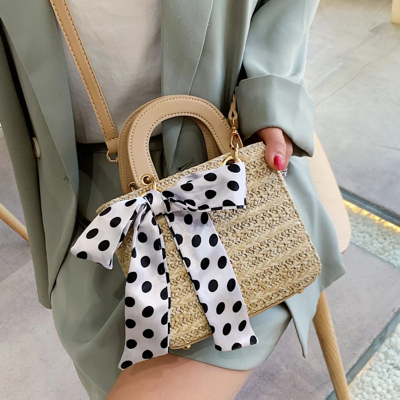 Элегантная женская сумка-тоут с бантом из ленты лето 2020 Новая высококачественная