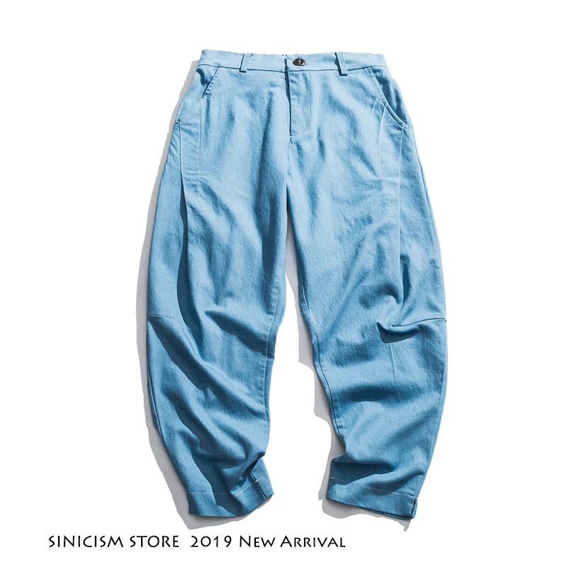 Sinicism Store мужские свободные штаны шаровары 2019 Streewear Harajuku черные джинсы плюс размер