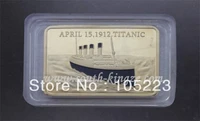 wholesale 50pcslot copper with gold plated titanic bullion bar memory of tragedy and white star line