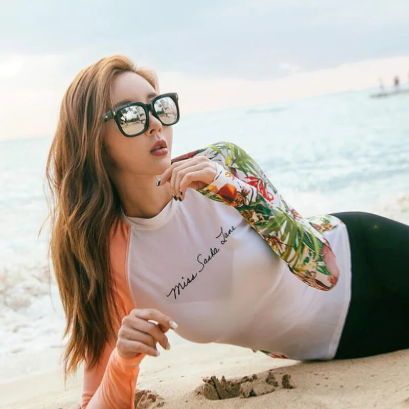 Jersqons, купальный костюм,,, для серфинга, Рашгард, для женщин, лайкра, с длинным рукавом, для плавания, для плавания, для дайвинга, костюм с защитой от ультрафиолета, быстросохнущая одежда для плавания