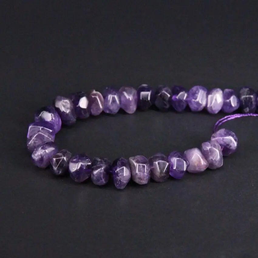 Граненые бусины из натурального аметиста круглые россыпью искусственные