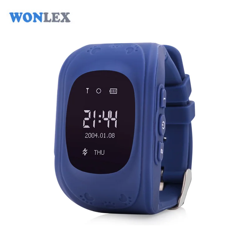 Navy Blue Wonlex анти-потеря Q50 OLED ребенок gps трекер SOS умный мониторинг позиционирования телефон дети gps часы совместимы с IOS и Android - Цвет: Navy Blue