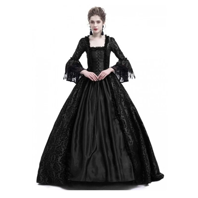 Черный Добби и кружева с расклешенными рукавами королева принцесса косплей