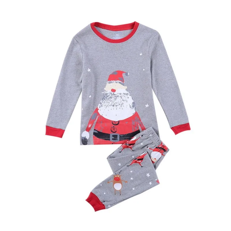 Toddler Kids Christmas Santa Print Sleepwear Little Boy Long Sleeve Pajamas Set Cotton Children Nightwear Baby Clothes Clothing | Детская