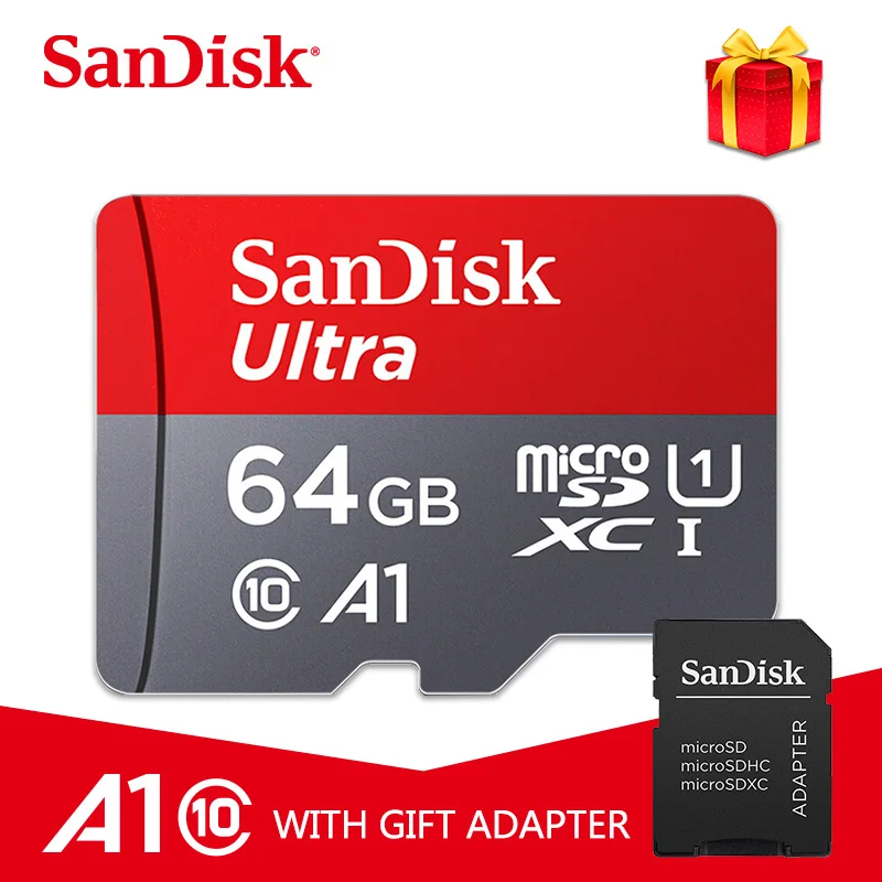 64 ГБ Карта памяти SanDisk A1, 200 ГБ, 128 ГБ, 64 ГБ, 98 МБ/с./с, 32 ГБ, Micro sd карта, класс 10, UHS-1, флеш-карта, память Microsd, TF/sd карта s для планшета - Емкость: 64 ГБ