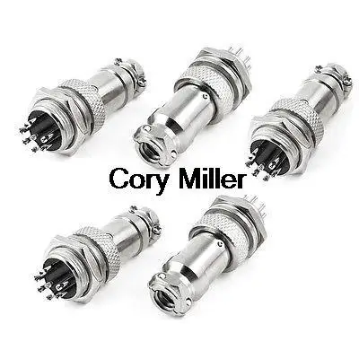 

250V 4A Screw Base Electric Deck 7 Pins Aviation Connector Silver Tone