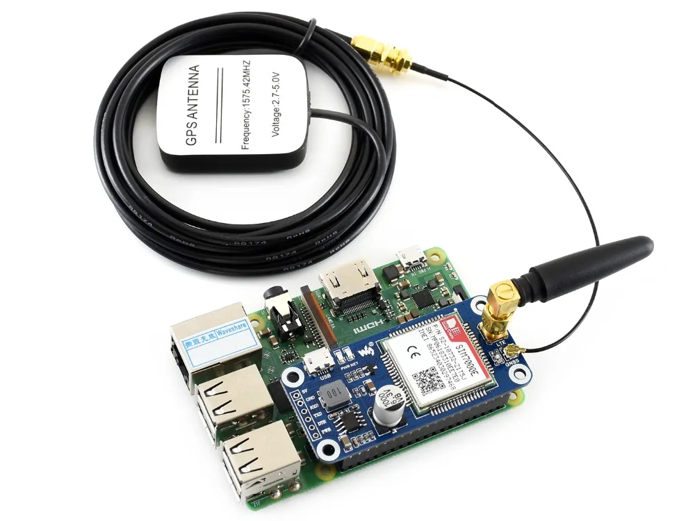 NB IoT/eMTC/EDGE/GPRS/GNSS HAT для Raspberry Pi на основе SIM7000E|Демонстрационные стенды| |