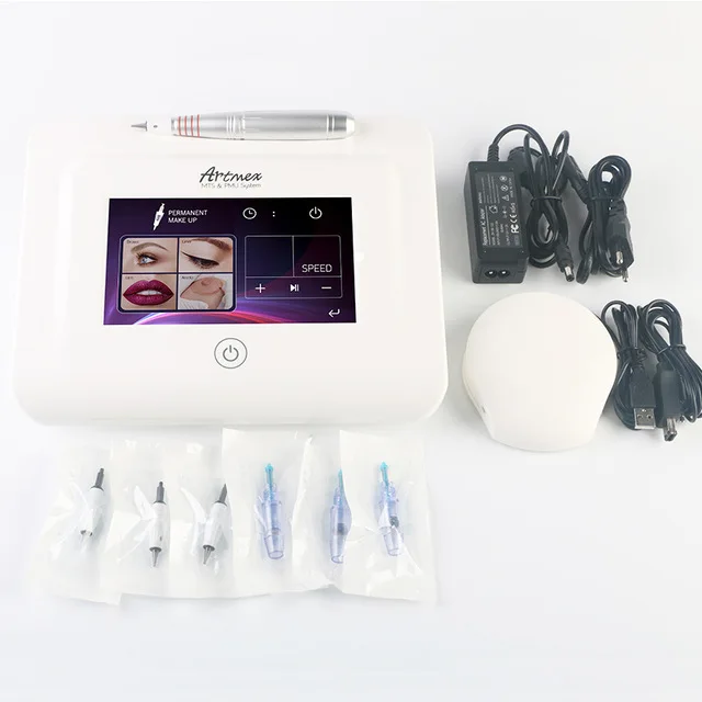 EU-PLUG Artmex V11 Pro цифровой бровей губ татуировки машина Перманентный макияж микро-иглы терапевтическое устройство МТС пму системы - Цвет: EU-PLUG