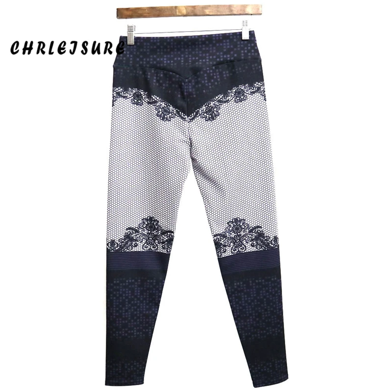 Женские леггинсы с принтом CHRLEISURE повседневные джеггинсы высокой талией из