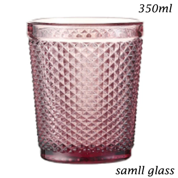 small glass 350ml Бокал для шампанского, стакан для воды для питья красного вина, бокал для напитков, молочные стаканы, чашка для мороженого, салатник, бокал без свинца, розовый, синий - Цвет: small glass 350ml