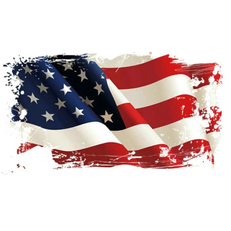 Модные нашивки одежда с большим флагом США Термотрансферная печать футболка