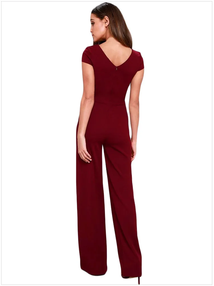 2019 элегантный комбинезон женский Повседневный модный карман на молнии широкий