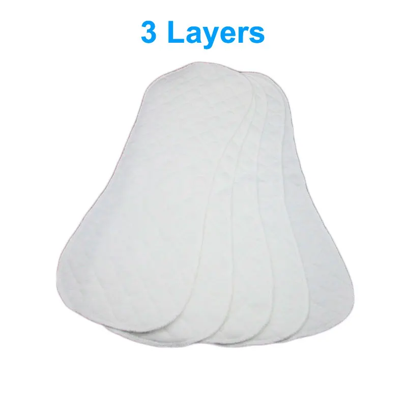 5 шт./лот 3 6 слоев Многоразовые Подгузники моющиеся вставки подгузники для детей