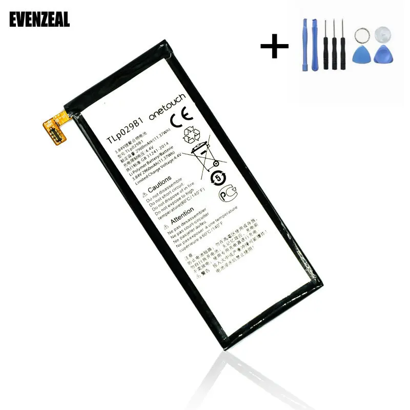 EVENZEAL 1 шт. сменная батарея для телефона Alcatel Touch Pop 4S 5095 5095B 5095I 5095K 5095L onetouch TLP029B1/TLP029B2 |
