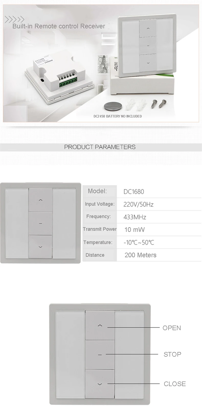Dooya smart 433 МГц Ручной пульт дистанционного управления серии DC2700 DC2702 DC2760 одноканальный многоканальный двойной пульт дистанционного управления