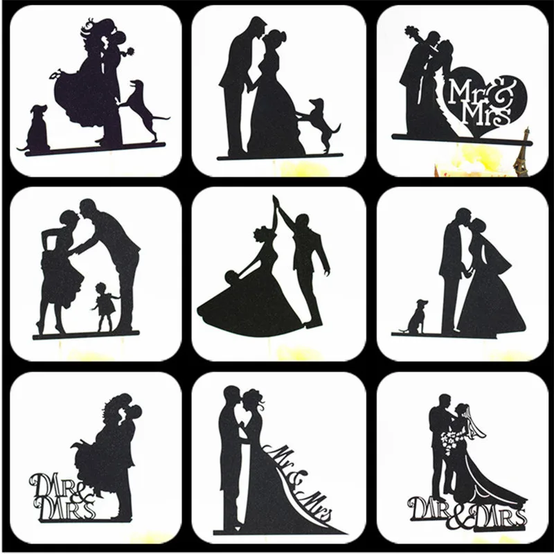 

Wedding Cake Topper Black Wedding Decoration Anniversaire Mr Mrs Wedding Cake Topper Party Supplies Bride And Groom Cake Topper