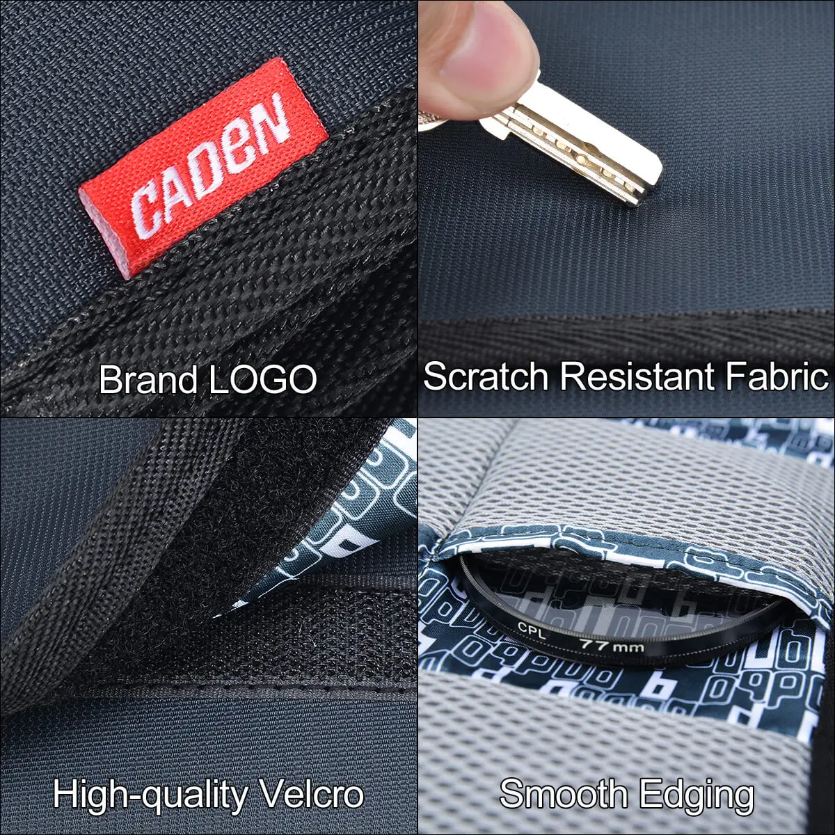 CADeN Filter Case 6 Pocket Camera Lens Filter Pouch Bag for 25mm-86mm Filters Waterproof For Canon NIKON SONY camera Lens Filter