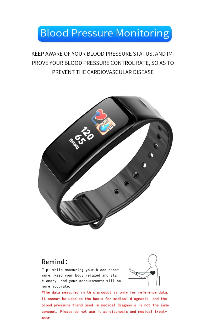 Sleep Tracker Heart Rate Fitness Pedometer Bracelet Smart Watch Steps Counter Wrist Blood Pressure Oxygen Monitor Measurement J3