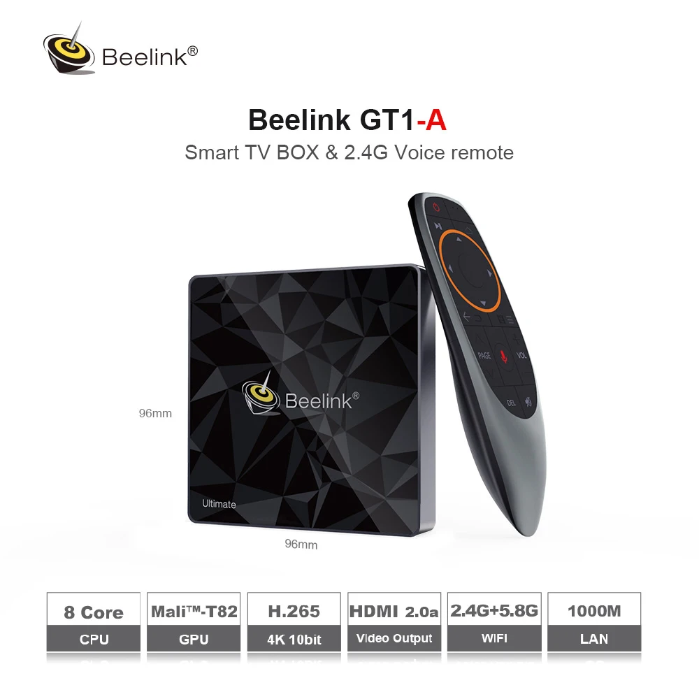 Beelink GT1 Android 7 1 Smart ТВ Ящик Голосовой удаленного Управление Amlogic S912 3 ГБ 32 2 4G 5G Wi Fi 1000