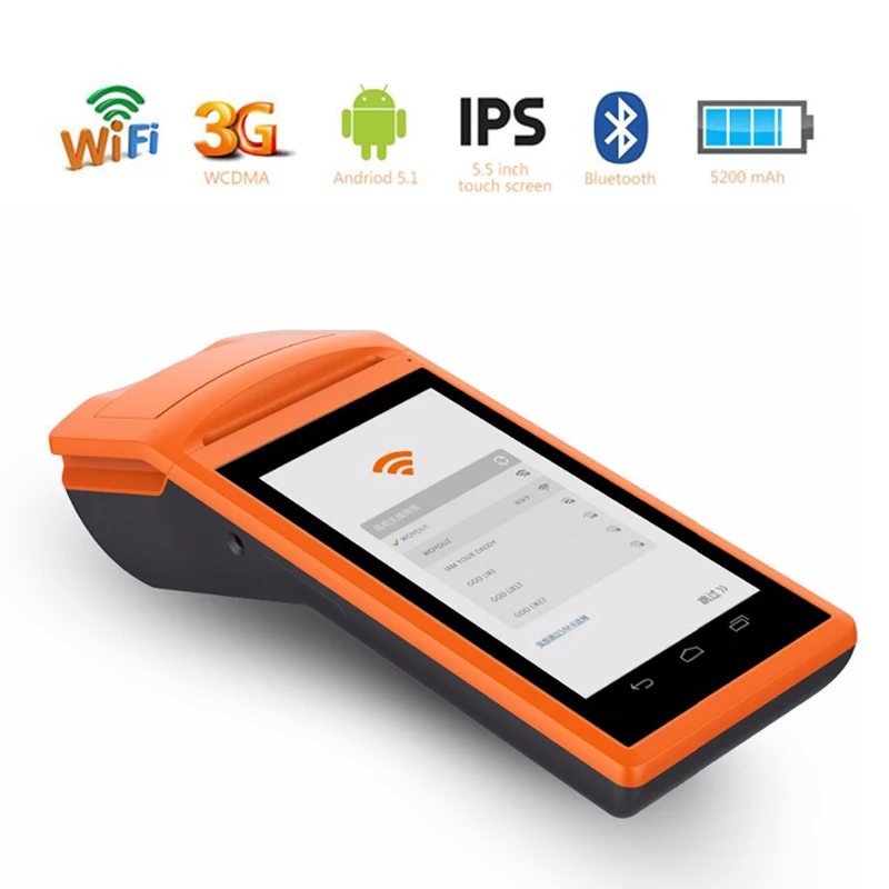 Бесплатная доставка! Android5.1 Мини Pos Термальный Принтер ручной пос терминал