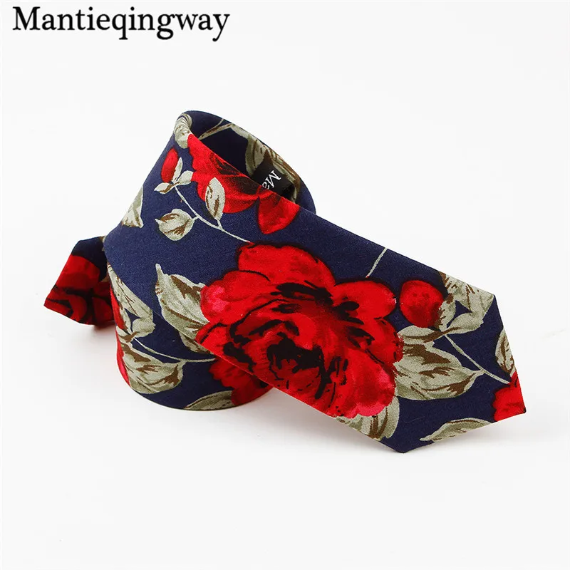 Mantieqingway 6-6,5 см хлопковый галстук для мужчин и женщин обтягивающий Свадебный Цветочный галстук галстуки-бабочки аксессуары Faashion Повседневная Шея галстук тонкий Gravatas