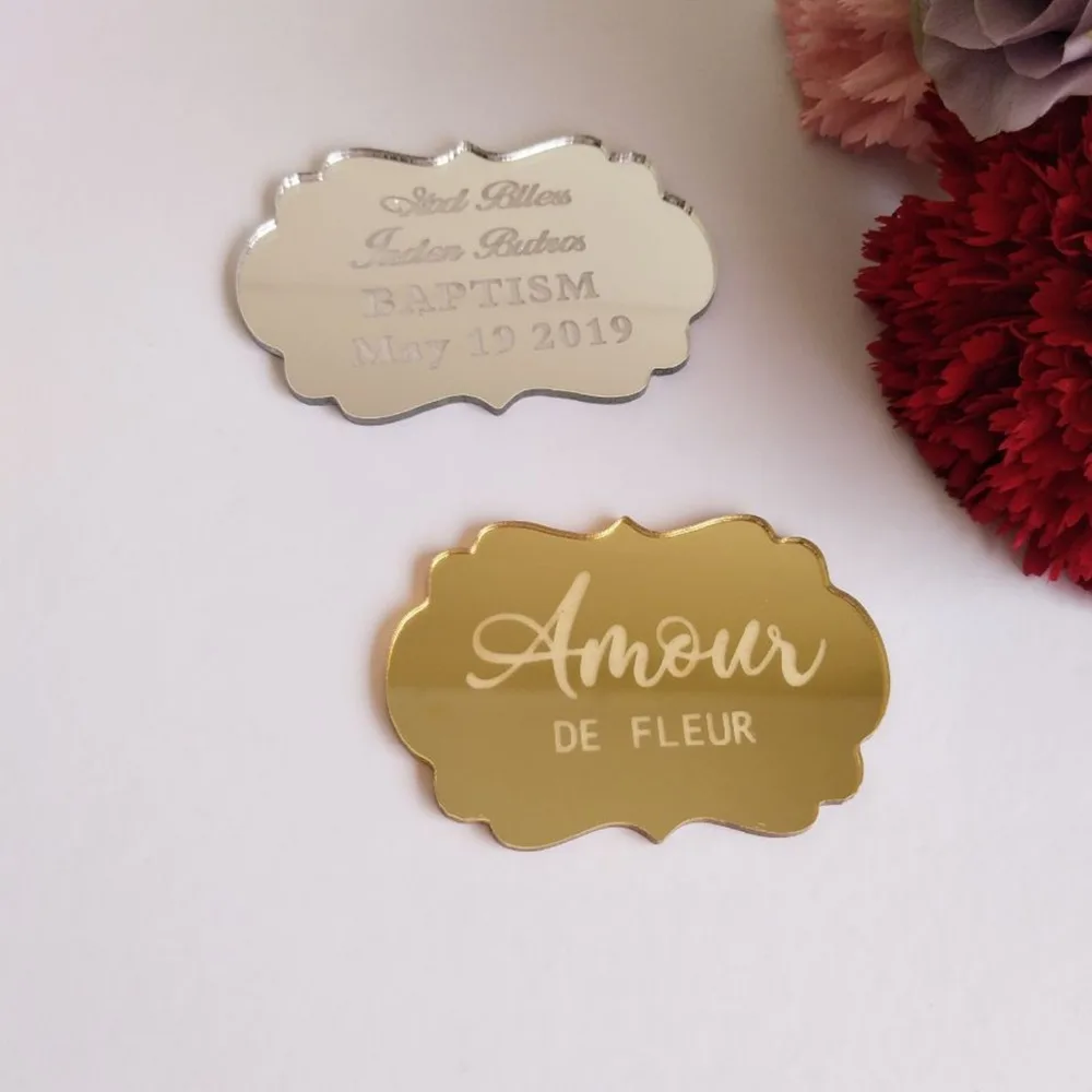 Пользовательская акриловая гравировальная Зеркальная Наклейка зеркальная