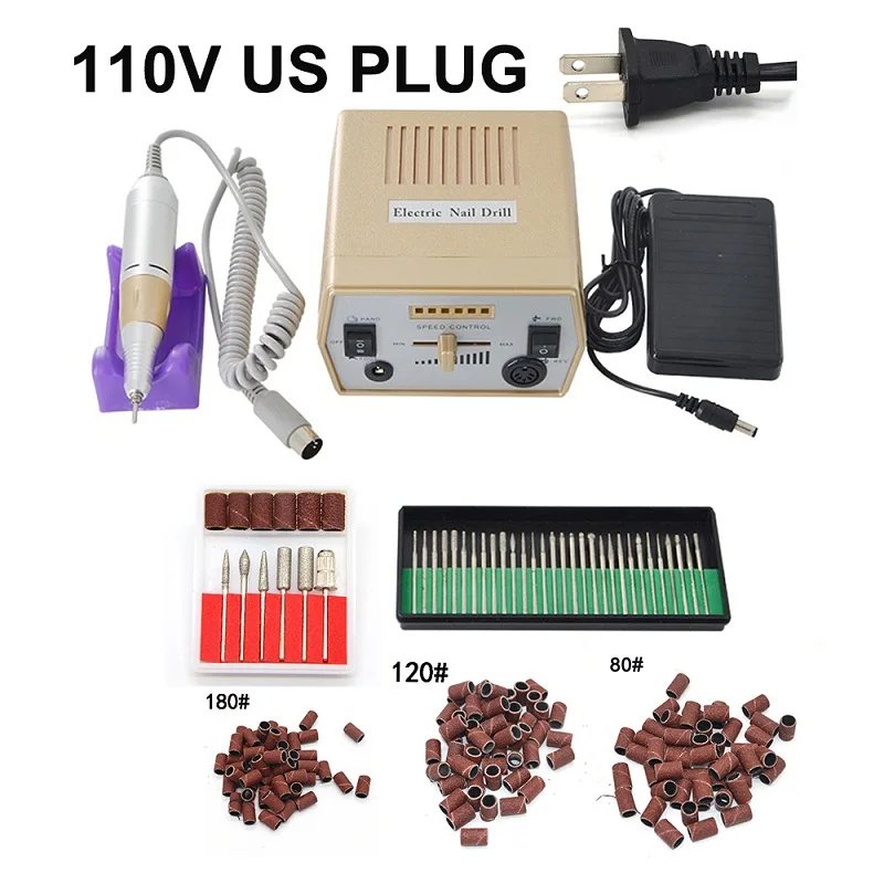 gold US plug 30 150 Золотой электрический сверлильный станок для дизайна ногтей, Профессиональный аппарат для маникюра, оборудование для дизайна ногтей, оборудование для педикюра и маникюра - Цвет: gold US plug 30 150