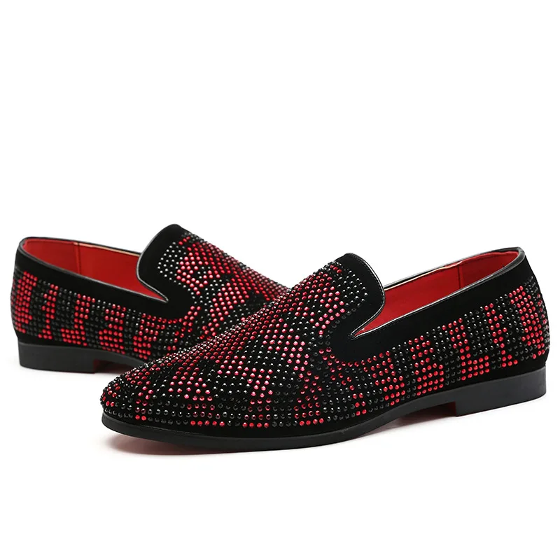 Мужские формальные свадебные туфли Роскошные с красной подошвой мужские лоферы
