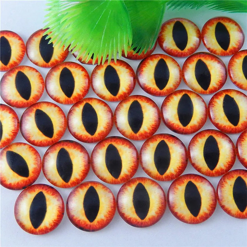 Стеклянный кабошон с глазами 30 мм изображением дракона ящерицы лягушки Кабошоны