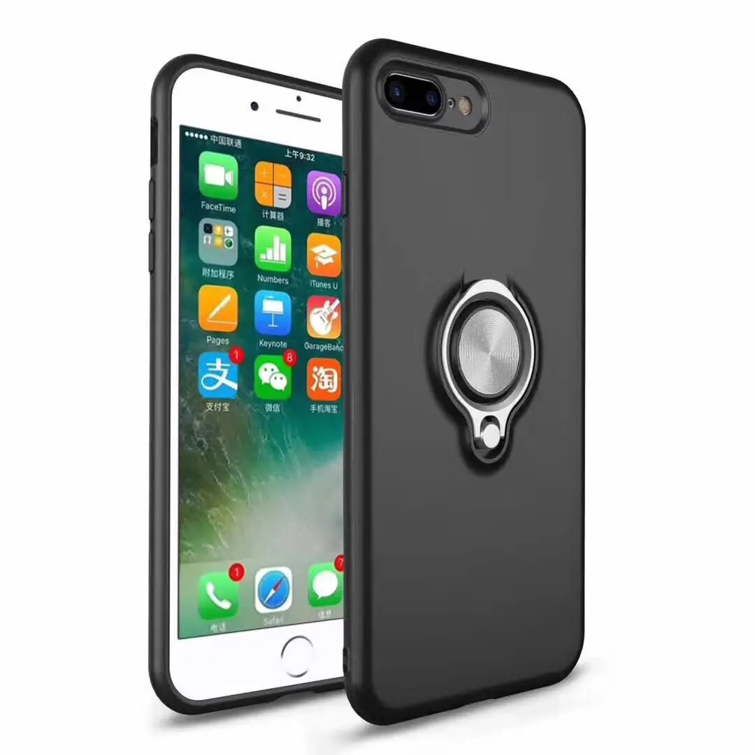Ring Metal Case For iPhone5 6 5S 6S 7 8 PLUS X Car Holder Stand Magnetic Bracket Back Shell Samsung S7edge S8 S9 S9Plus |