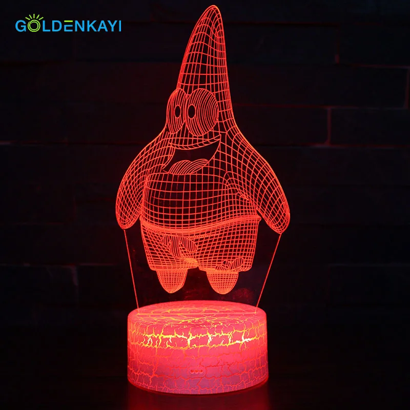 GOLDENKAYI 3D LED Оригинальное ночное освещение атмосфера визуальная лампа сенсорный