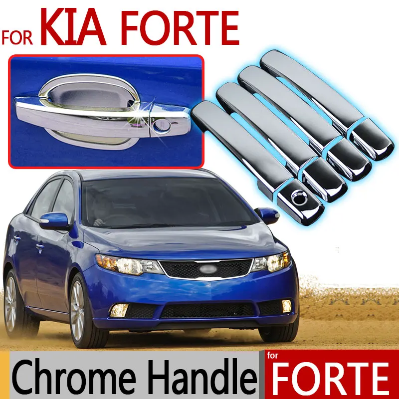 Накладки на дверные ручки хромированные для KIA Forte 2009 2013 2010 2011 2012 Седан хэтчбек