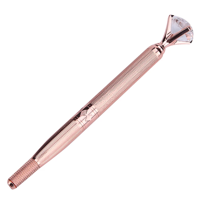 rose gold 1pcs 3D Ручка для микроблейдинга для ручного татуажа бровей ручка Перманентный макияж ручка для бровей вышивка губ с кристаллом бриллиантом - Цвет: rose gold 1pcs