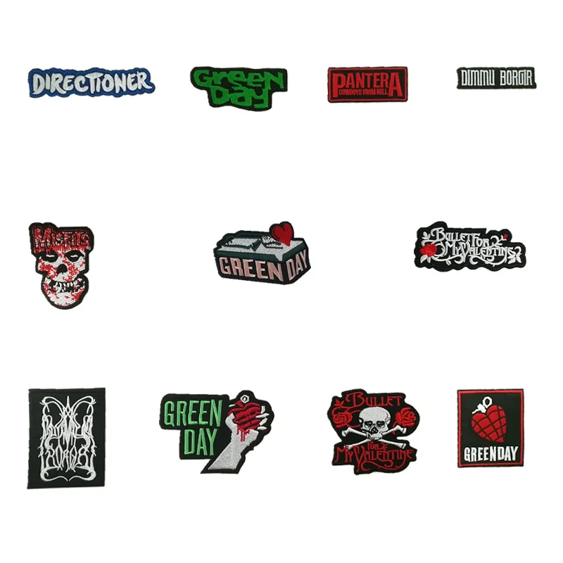 GREEN DAY PANTERA BULLET FOR MY VALENTINE Misfits Кровавый Череп Роза тяжелый металл группа музыка вышитый Железный значок