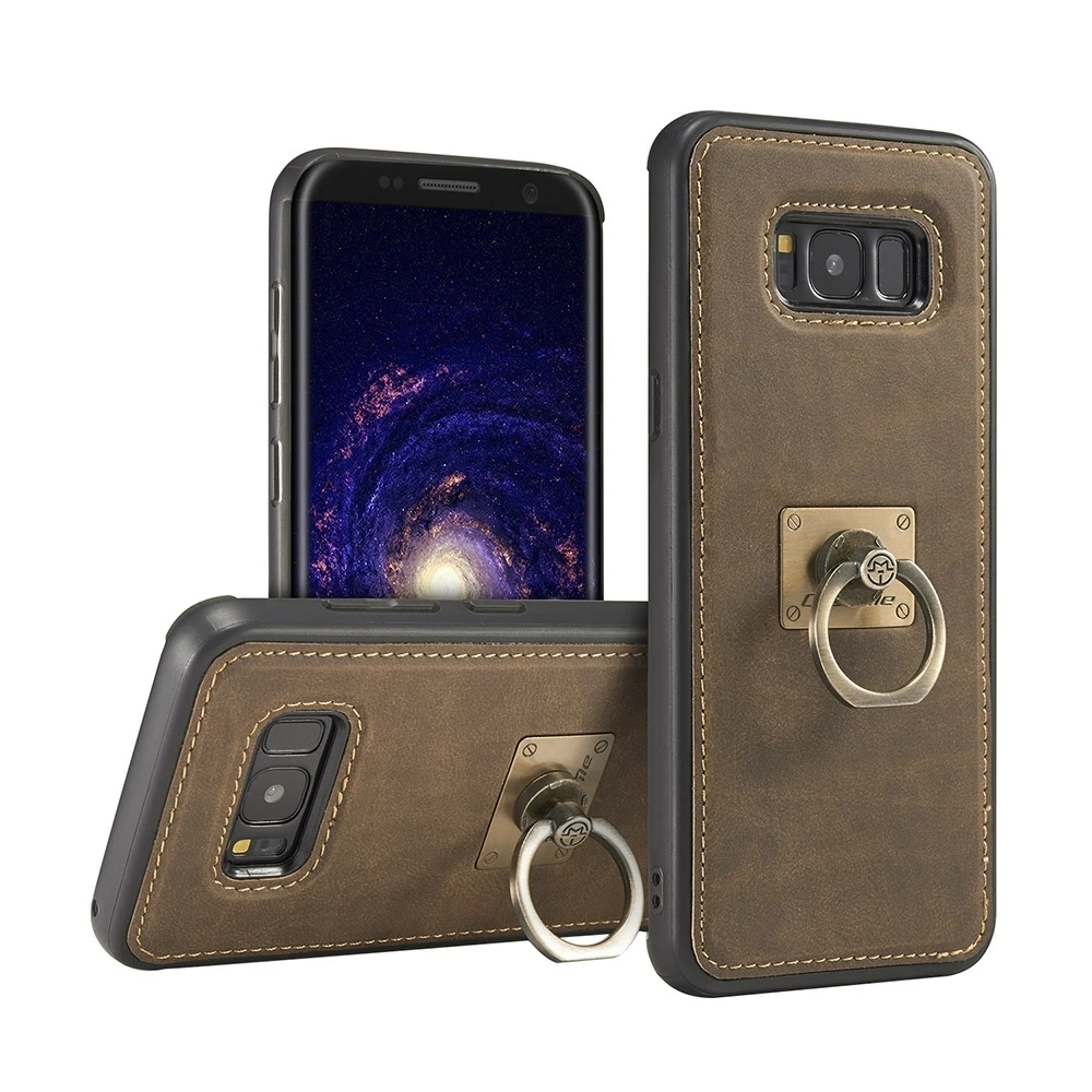 CaseMe for Samsung Galaxy S8 + G9550 Case Cover PU Crazy Horse Texture Magnetic Protective Back with Ring Holder Lanyard |