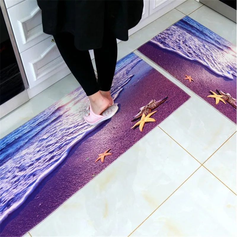 50x80 + 50x160 см Нескользящие напольные коврики с 3D принтом кухонный коврик
