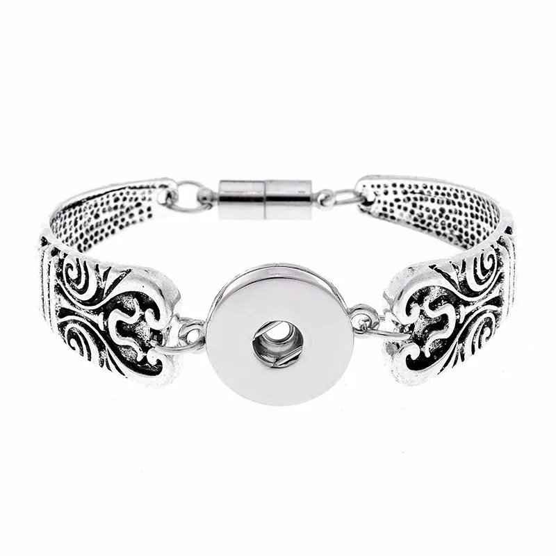 Этнический Тибетский винтажный резной цветок 18 мм металлические кнопки браслеты