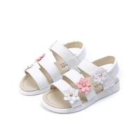 children shoes girls sandals princess flat shoes 2022 summer new fashion flowers kids sandals baby shoes roman shoes
