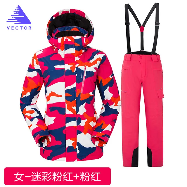 4 Векторный бренд лыжный костюм для женщин теплые водонепроницаемые лыжные костюмы набор для женщин уличные спортивные зимние пальто Сноуборд Зимние куртки и брюки - Цвет: 4