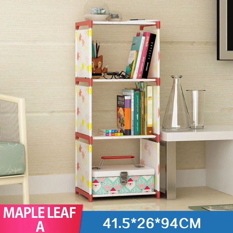 Maple Leaf A Простая книжная полка из нетканого материала, многофункциональная, складывающаяся, изысканная книжная полка для домашнего декора - Цвет: Maple Leaf A