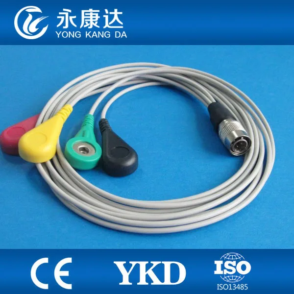 PI Holter 4 lead ECG leadwire set IEC DIN3.85&gt snap|holter|setholter ecg |