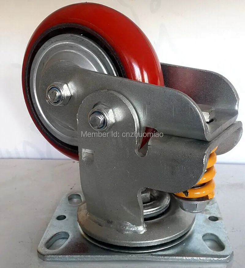 4 шт. подпружиненный амортизатор из ПУ кожи 6 дюймов 350 кг|spring caster|4 inch casters6 casters |