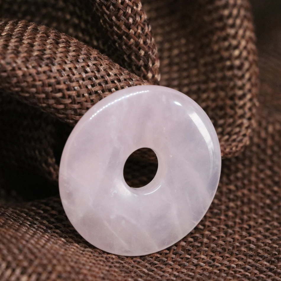 Лидер продаж 4 размера Розовый халцедон круглый плоский кулон с кристаллом