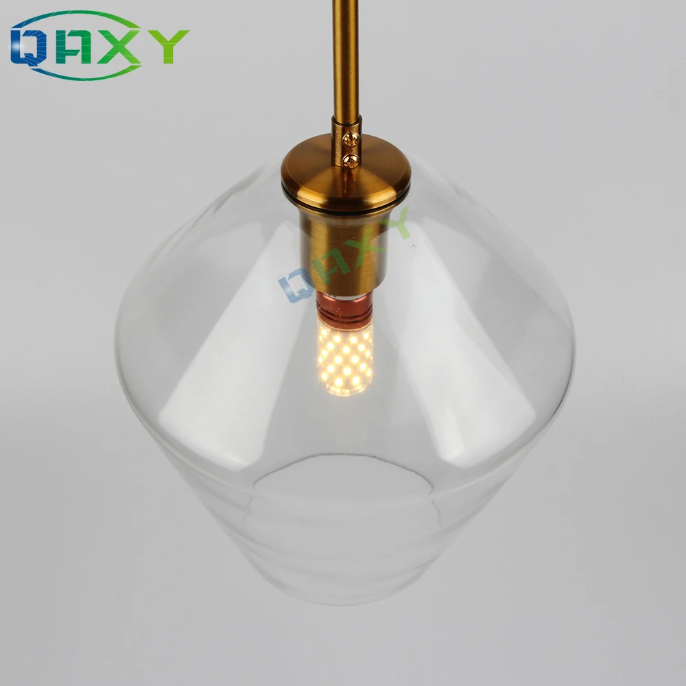 Lámparas colgantes de cristal transparente/ámbar para cocina, lámpara colgante de 3 estilos, Bar, Hotel y tienda, postmodernas, [D1401]