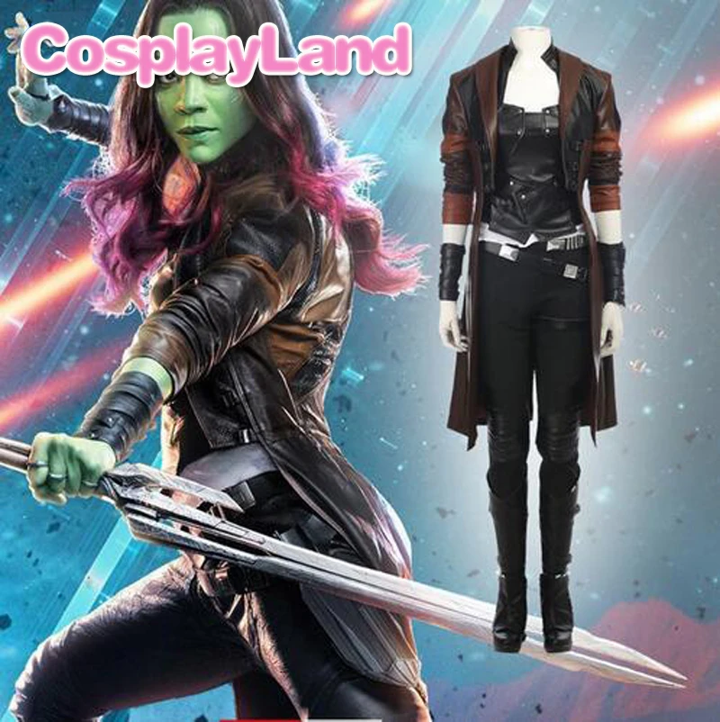 Карнавальный костюм Guardians of the Galaxy 2 Gamora супергероя для Хэллоуина взрослых на