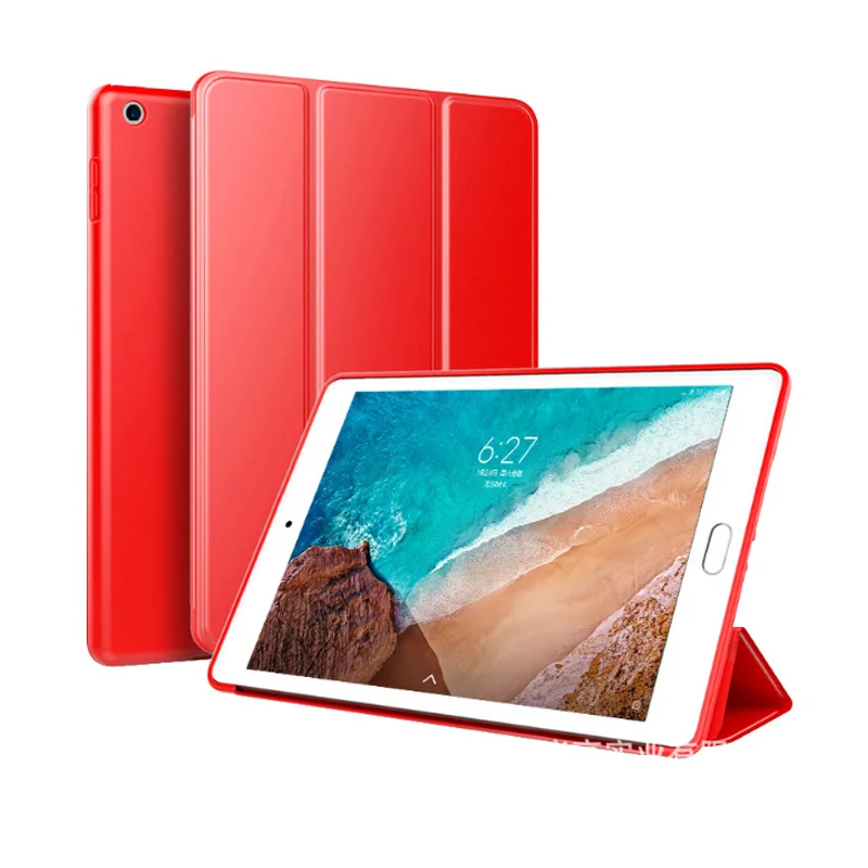 Красный Для Xiaomi Mi Pad 4 Plus Чехол Мягкий ТПУ+ ПУ кожа трехслойный бизнес защитный чехол для Xiaomi Mi Pad 4 Plus 10,1 дюймов - Цвет: Красный