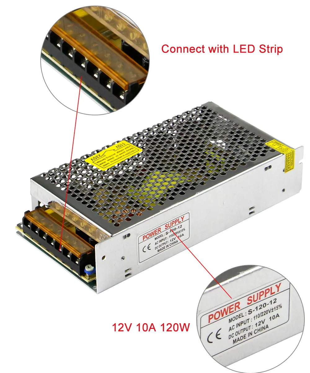 [DBF] светодиодный драйвер DC12V Высокое качество трансформаторы для Светодиодные ленты Питание 12 Вт 24 Вт 36 Вт 60 Вт 120 W 180 W 240 W 360 W